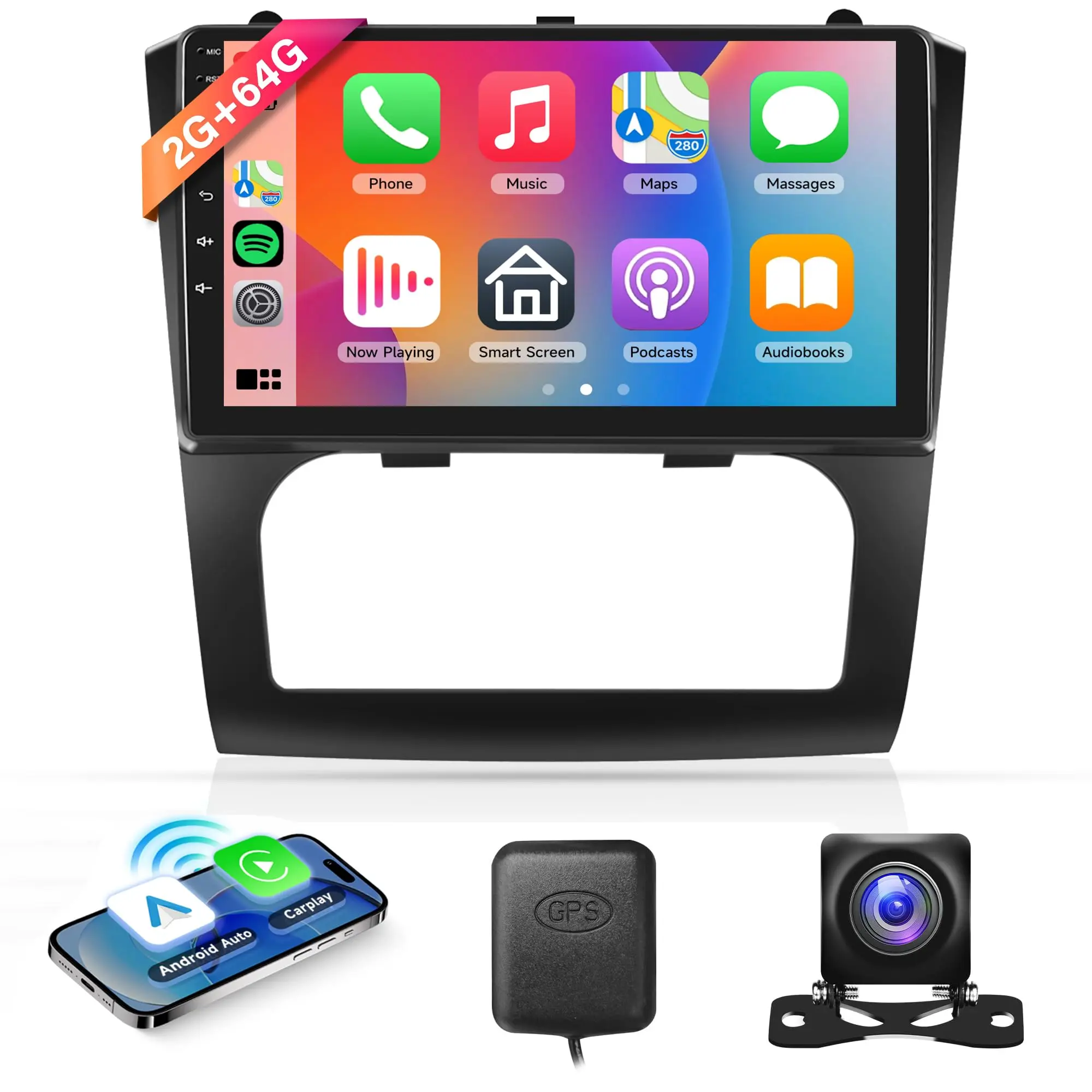 9-Inch Android 13 Car Player for Nissan Altima Teana 2008-2012 (Manual AC), Carplay Android Auto, GPS, WiFi, FM, EQ, SWC, Backup Camera, Touchscreen Car Audio Stereo, Android Car Player