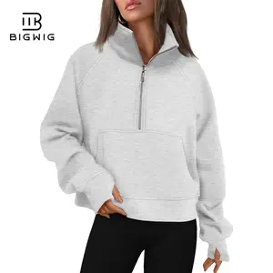 Womens Sweatshirts Half Zip Cropped Pullover Fleece Quarter Zipper Hoodies 2026 Fall Fashion Outfits Clothes Leopard Print Hooded Motorized Electric Car License Plate Frame Washed High Neck Denim Jacket Patch love letters Asymmetric big