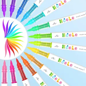 Guangna New Upgraded Acrylic Paint Markers, Artist Markers, Solid Ink, Smooth Application, Comprehensive Colors, Ideal for Handicrafts and Art Supplies