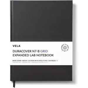 Advanced N7-B Expanded DuraCover Lab Notebook, 9.25 x 11.75 in, 144 Pages, Gray Saturated Weave, Permanent Bound, 70lb Heavyweight Paper (1-Pack, Grid)