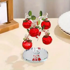Crystal Tree Statue, Handmade Glass Apple Decoration, Multicolor, Kitchen, Living Room, Bedroom, Christmas, Halloween, Thanksgiving