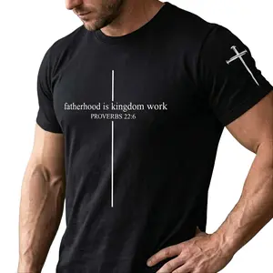 Fatherhood Is Kingdom Work Christian Shirt for Men | Proverbs 22:6 Faith Based Dad T-Shirt | Religious Graphic Tee Gift for Fathers | Fathers Day Gifts For Husband | Gifts For Him | Dad Shirt | Fathers Shirt