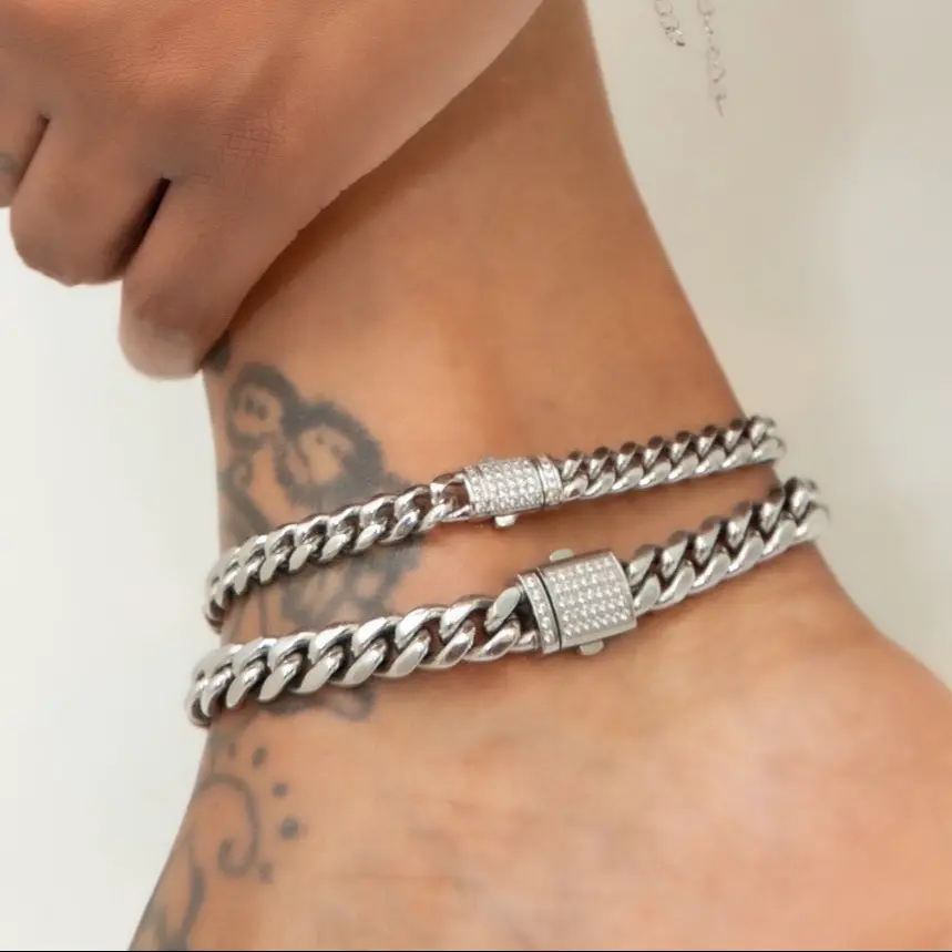 Stainless steel ankle bracelet