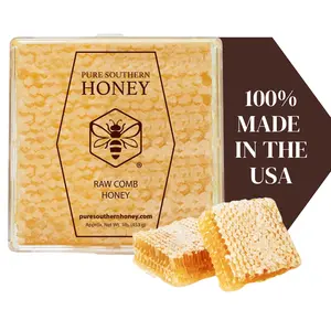 Pure Southern Honey 100% Raw Honeycomb Cassette - Sweet Flavor Natural