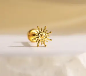 20G/18G/16G Labret Stud Earrings • Gold Nose Stud •  Flat Back Earrings • Tragus • Rook • Helix Earrings • Cartilage Stud • Helix Piercing