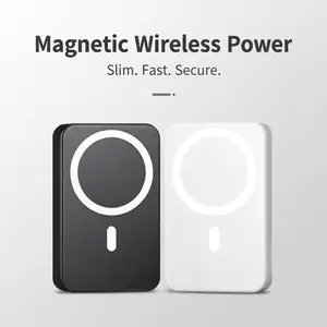 5000mAh Magnetic Power Bank Wireless Fast Charger for iPhone 12–17 Pro/Pro Max, Compact Portable Battery Pack