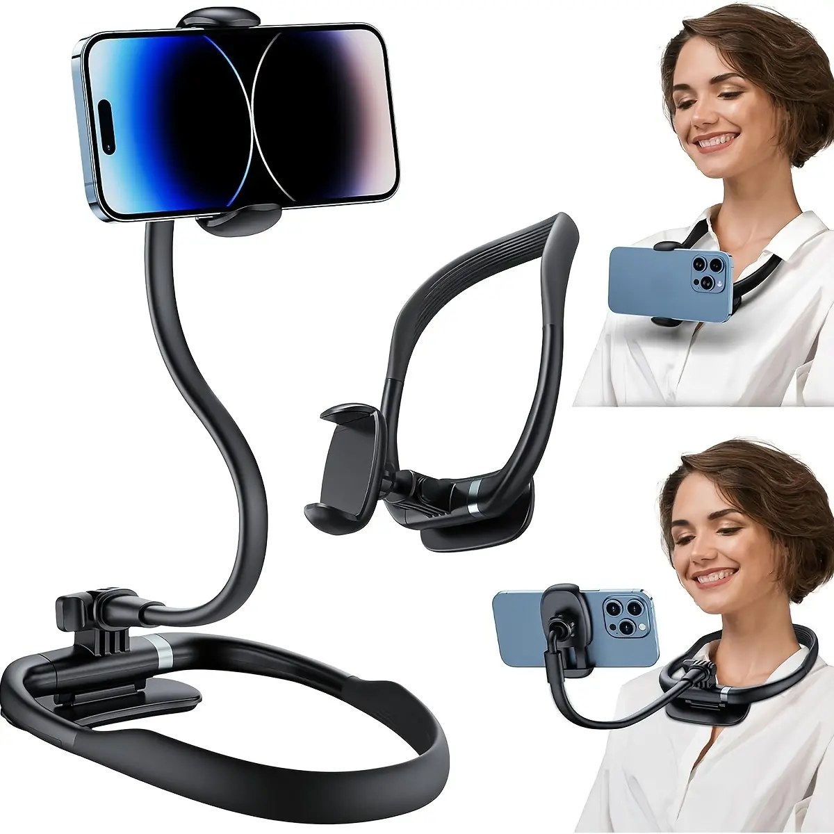 Silicone Goose Neck Phone Holder, Waterproof Strap Stand, Hands-Free, Suitable for Desk and Bed, Universal Smartphone Compatibility, Gooseneck Phone Holder, Smartphone Accessories