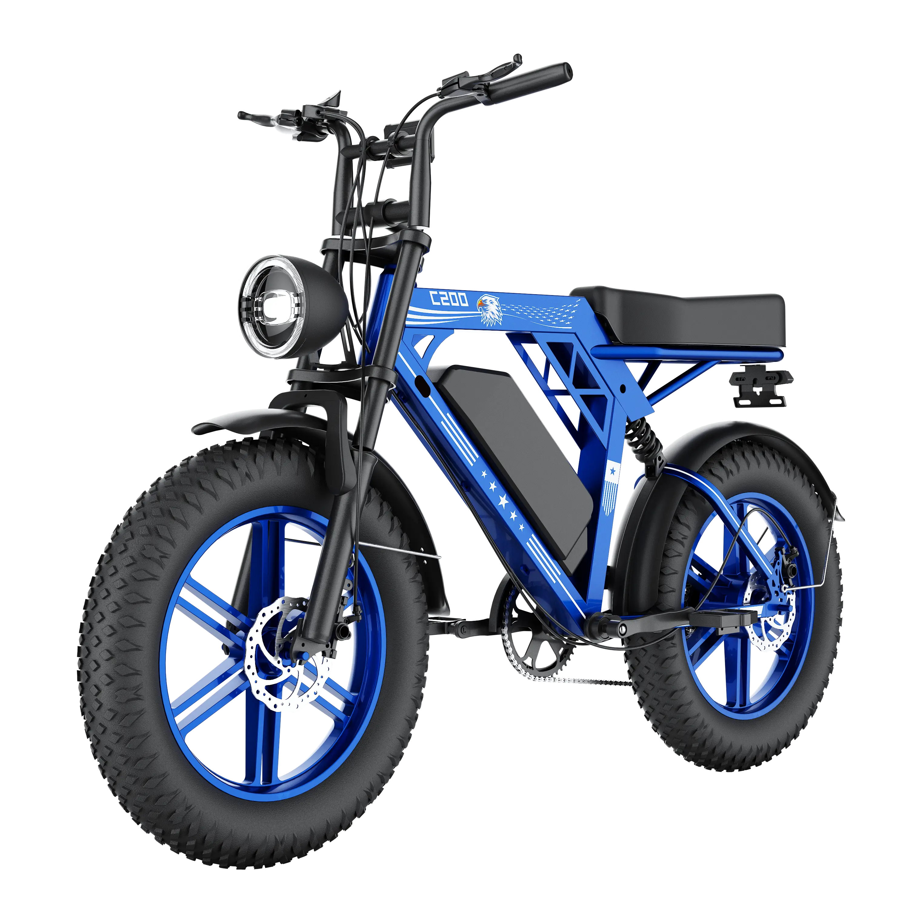 Adult Off-Road Electric Mountain Bike with 20-Inch Fat Tires, 1500W Peak Power AWD, 48V 17.5Ah Battery, Dual Suspension, 7-Speed Shimano System, UL2849 Certified