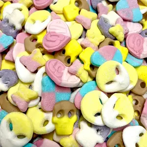 Swedish Candy Assortment - Bite-Sized Soft Sweet Snacks Including Sour Tutti Frutti Butterflies, Berry Bears, Strawberry Vanilla Hearts, Sour Grape Skulls, Banana Toffee Skulls