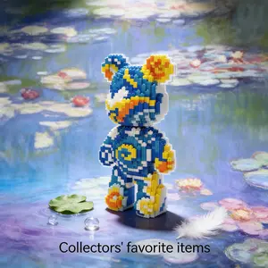 Blue Swirl Bear 3D Animal Desktop Decoration, Creative Room Decor, Birthday Halloween Valentine Christmas Gift, Home Party Craft Statue