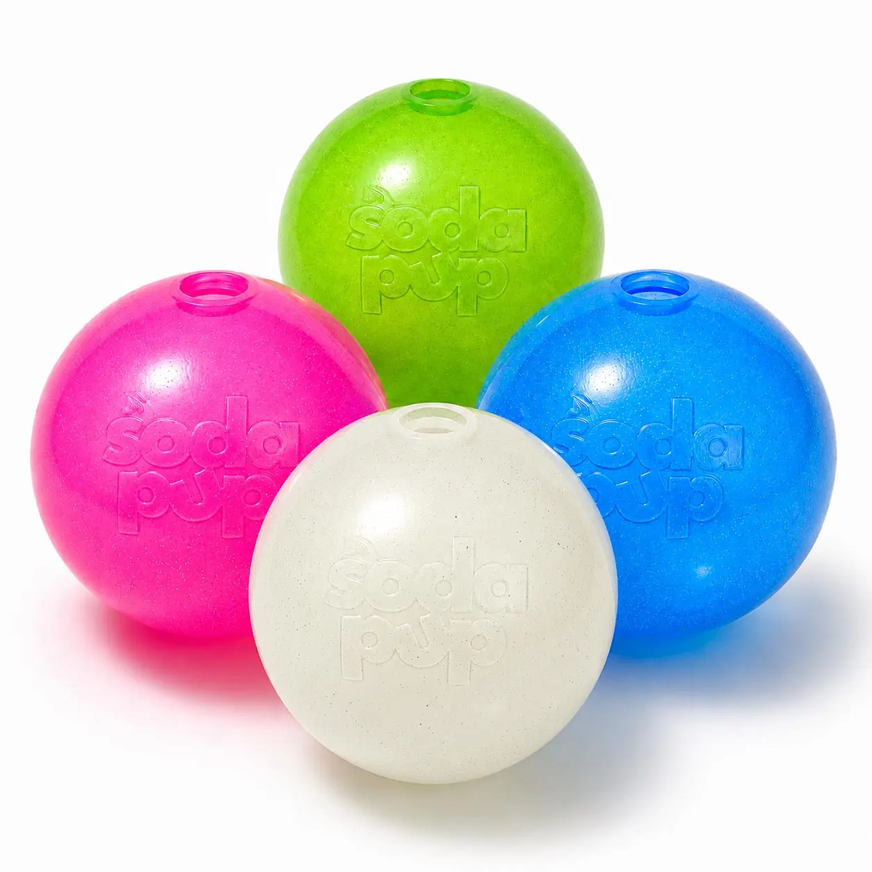 Glitter Ball  Dog Toy | Soft PUP-X Rubber Floating Fetch Ball with Treat Dispenser | USA Made