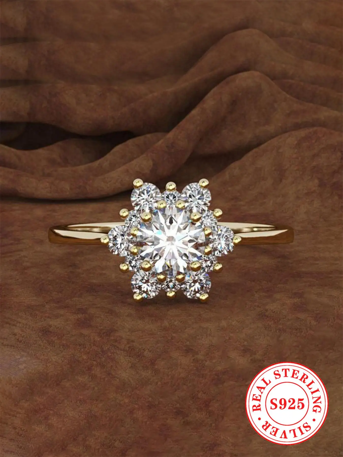 925 Sterling Silver Fashion Flower Design Silver Ring, Elegant Accessories for Women, Casual Jewelry for Party, Daily Decor, Trendy All-match & Exquis