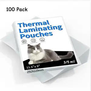9"x11.5" Letter Size Thermal Laminating Sheets Clear 3Mil 5Mil Laminator Pouches Photo Safe Materials Compatible with All Machines 100 Pack