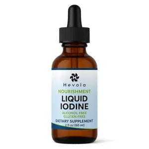 Liquid Iodine Dietary Supplement - 2 Fl Oz Unscented Potassium Iodide Liquid Supplement for Thyroid Support, Gluten-Free, Vegan, 2X Absorption, 1300 Servings, 1 Year Supply