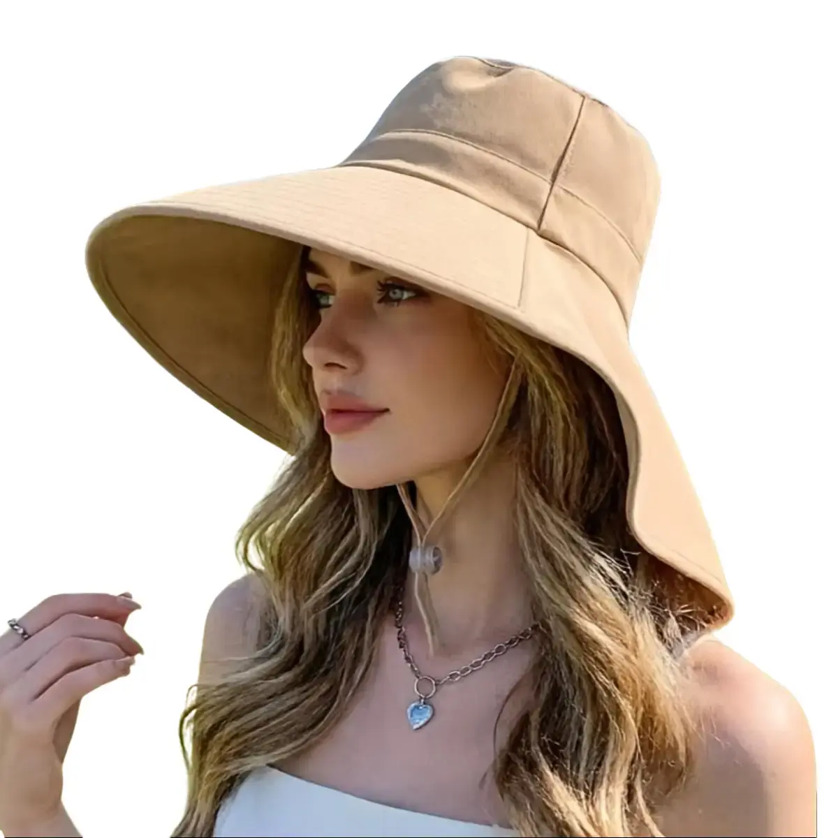 Women Fashion Bucket Hat Versatile Design Portable Foldable Sun Hat Full Protection Face Neck Cover Outdoor Climbing Cycling Fishing Hat