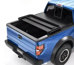 5.5 Feet Bed FRP Hard Tri-fold Tonneau Cover Fold Truck Bed Covers Compatible with 2015-2024 Ford F150 F-150