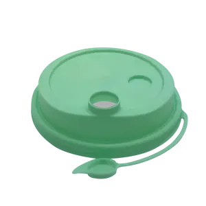 Green Attached Stopper Lid for 16-32oz Premium PP Injection Plastic Cup - 90mm Diameter
