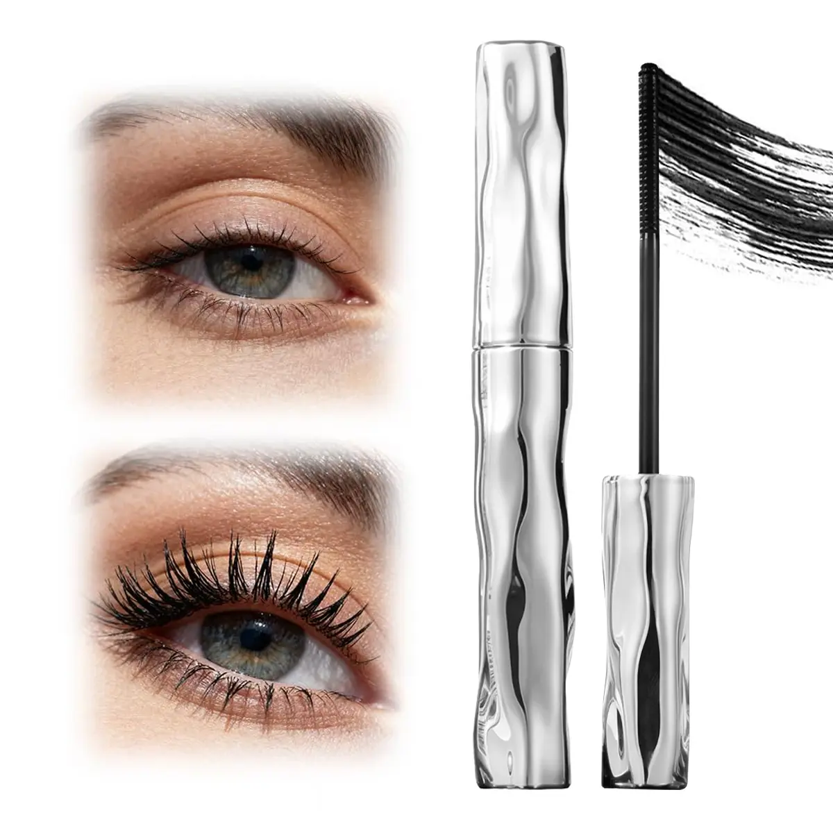 Double Head Mascara, 2-in-1 Waterproof Lash Makeup for Lengthening and Volumizing, Smudge-Proof & Non-Clumping Formula for Sensitive Eyes - 3.5g