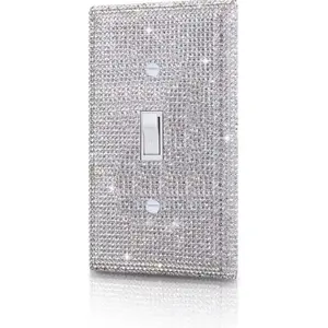 1 Pc Shiny Rhinestones Wall Plate Light Switch Cover Outlet Covers Wall Plate Cover Light Switch Cover Decorative Bling Light Switch Cover for Home Decor switchplate