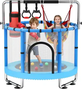 Toddler Trampoline with Safety Net,440lbs Kids Trampoline Indoor Outdoor,Mini Trampoline Playset for Boys & Girls DealsForYouDays