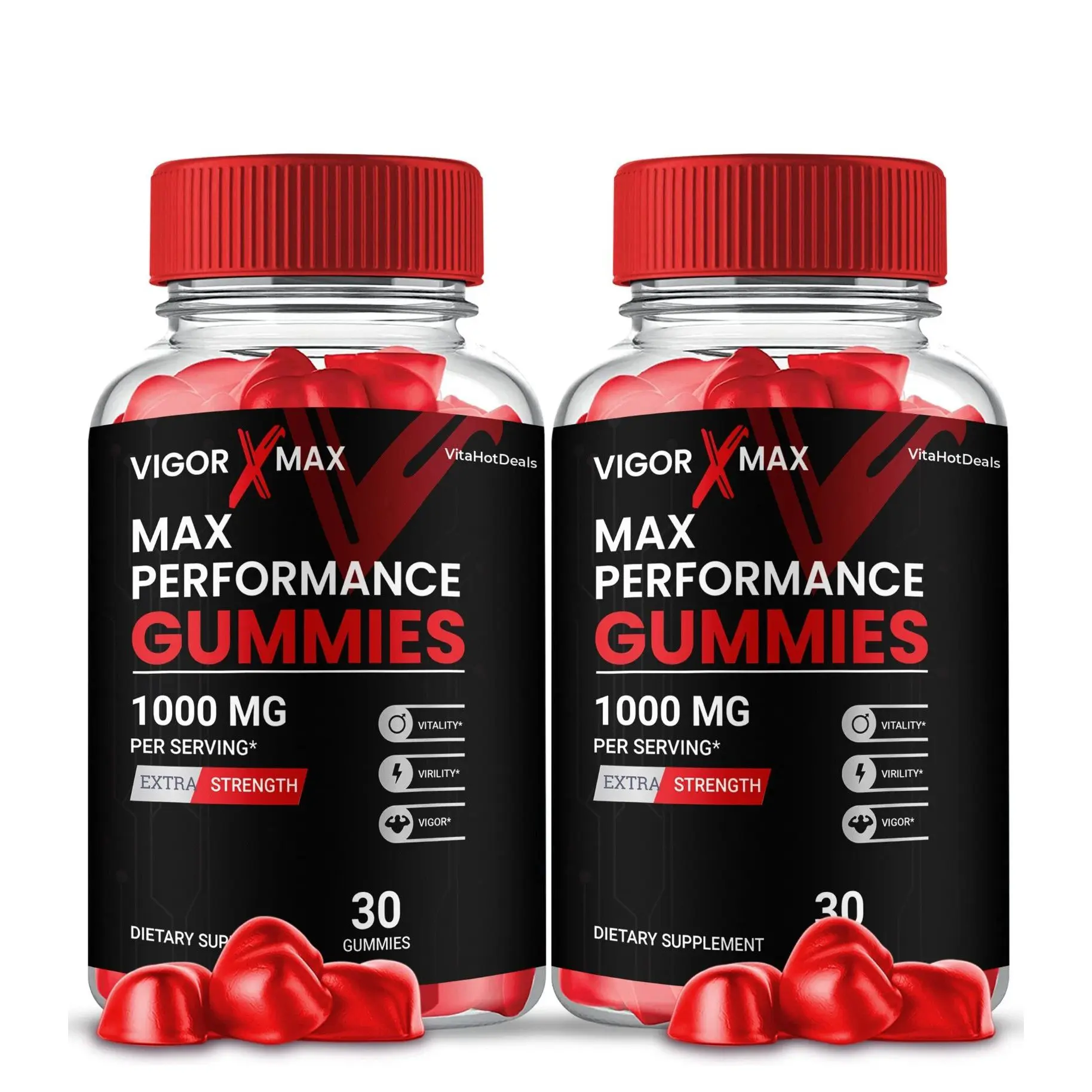 (2 Pack) Vigor X Max Gummies, Max Strength Formula, VigorX Max Gomitas