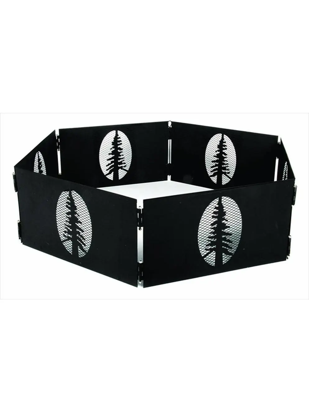 Portable Heavy-Duty Steel Camping Campfire Ring - 6-Piece Hinged Set with Included Storage Bag, Heavy-Duty Steel Construction