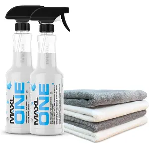 (TM)   with Triphene(R) Technology, Quick  & Wipe  Purpose Waterless Detailer - Clean, Shine, Protect , Glass, Wheels, Trim Without Pre-Washing (2, 20oz w 4  Fiber Cloth)