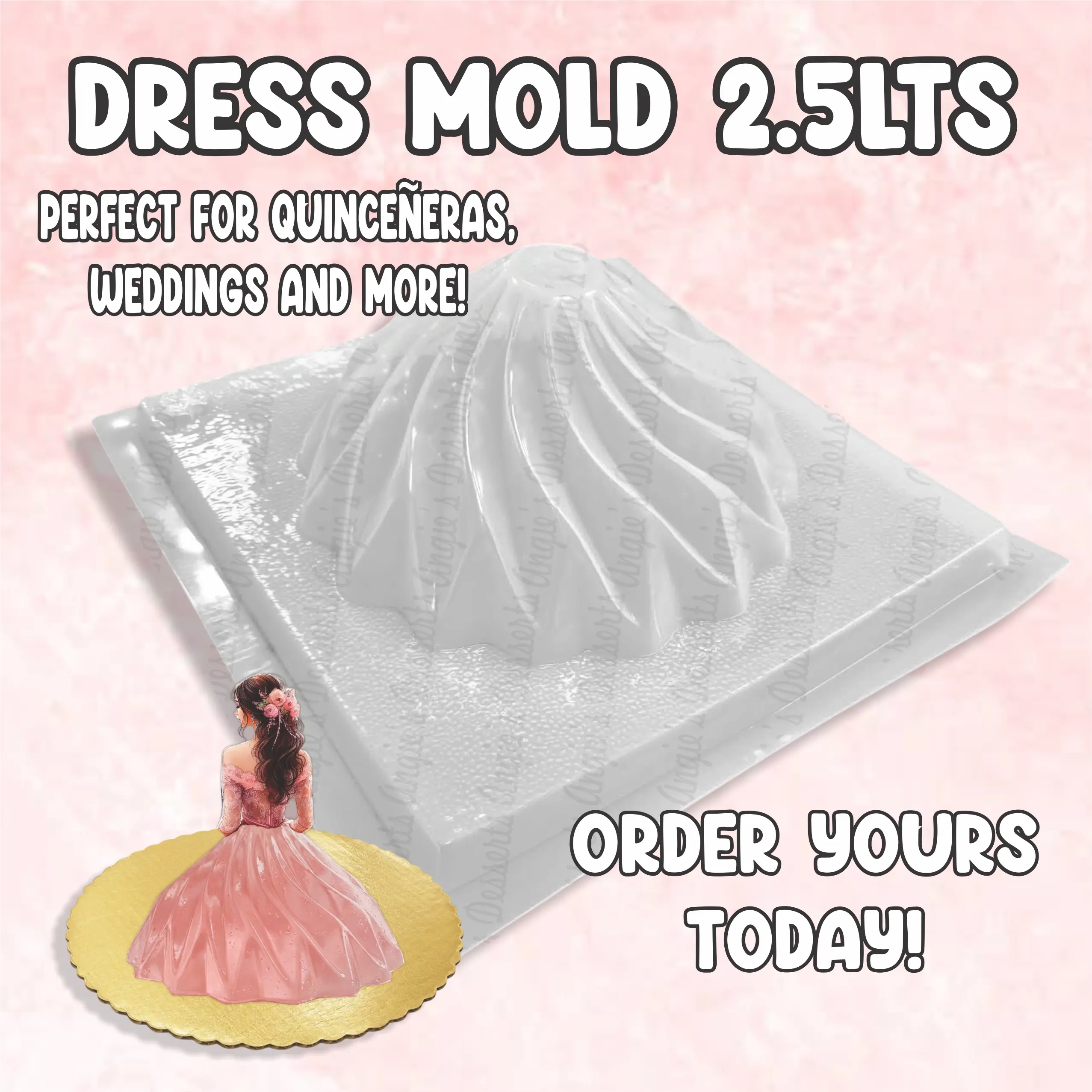 Dress Gelatin Plastic Mold Pinwheel design *2.5lts capacity*