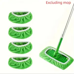 Wet & Dry Mop Cloth, 4 Counts Durable Mop Cloth, Easy To Clean Design, Household Cleaning Supplies for Home Kitchen Bathroom, Microfiber Mop Refill