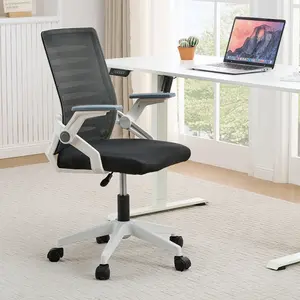 Ergonomic Mesh Office and Gaming Chair with Flip-Up Armrests Adjustable Lumbar Support Headrest Swivel Base and Breathable Seat for Home Office Study or Workstation Use