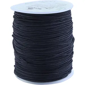 1.0mm Elastic Cord for  Making, Black Stretch Bracelet String for Pony Beads, Kandi Bracelets, Necklaces & DIY Crafts, 110 Yards