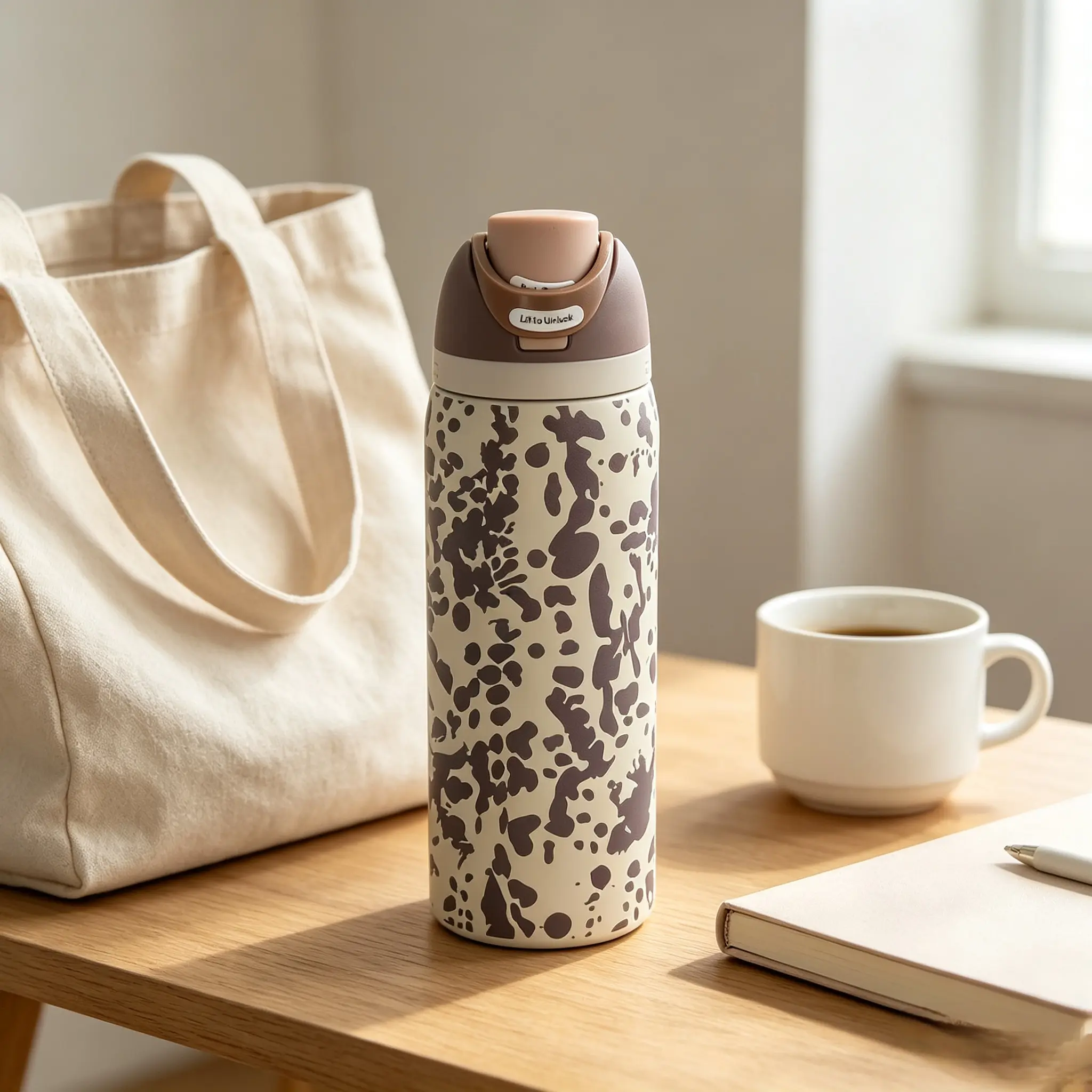 32oz Stylish Cow Spot Owala Insulated Vacuum Flask Tumbler - 1-Hand Lift-to-Unlock Flip Lid, BPA-Free Chemical-Free, Long-Lasting Cold & Heat Retention Portable Bottle for Daily Office Use Christian Gift, Daily Use