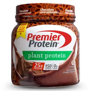 Premier Protein Powder Plant Protein, Chocolate, 25g Plant-Based Protein, 0g Sugar, 15 Servings