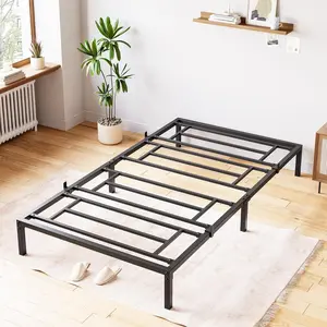 YJ-Garvee Twin Size Bed Frame, 8 Inch Metal Platform Bed Frames with Heavy Duty Steel Slat Support , No Box Spring Needed, Noise Free ,Anti-Sliding Slat ,Easy Assembly, Under Bed Storage