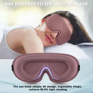 Pink Memory Foam Sleep Mask, Weighted Light Blocking Eye Cover with Zero Eye Pressure, Comfortable Eye Mask for Home & Airplane Travel