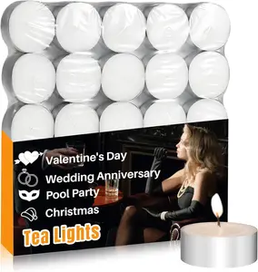Tealight Candles - Tea Lights Candles Unscented Tea Tree Lights Mini Votive with Cotton Wick for Decorating Home,Pool,Shabbat,Wedding,Emergencies,Christmas,Halloween,Parties, Spas, Candle, Aluminum Metal Candles