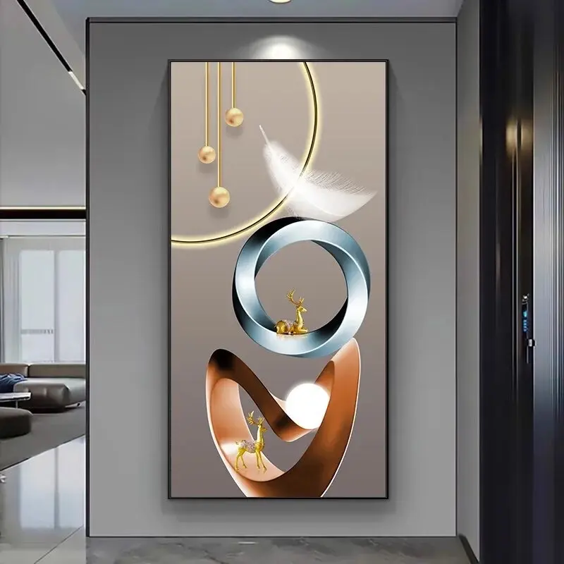 Abstract Deer Canvas Wall Decor Frameless