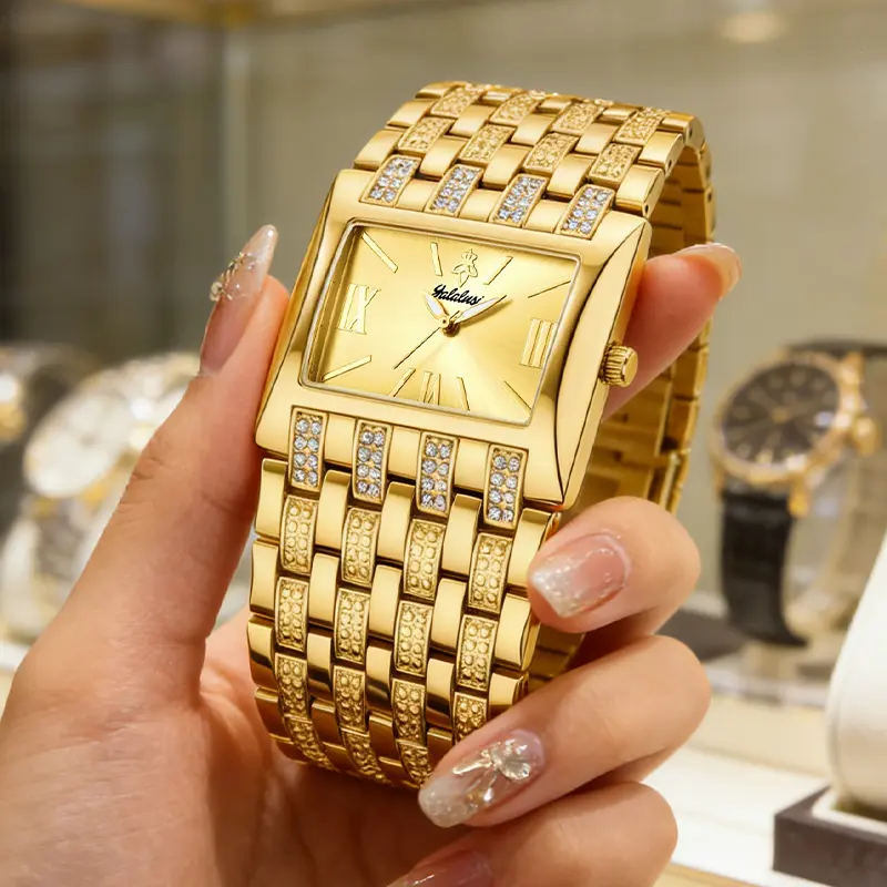 Fashion square Women's Watch Model 1044 Rhinestone Tassel Bracelet Waterproof Versatile Light Elegant Wristwatch