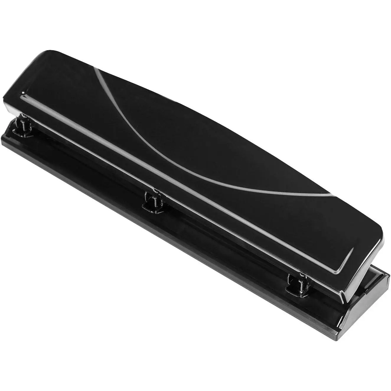 3 Hole Punch, 10 Sheet Capacity, Black, Heavy Duty Paper Punch with Easy-Clean Tray, Adjustable 3-Hole Puncher for Office, School, Home, Binders, Planners & Documents
