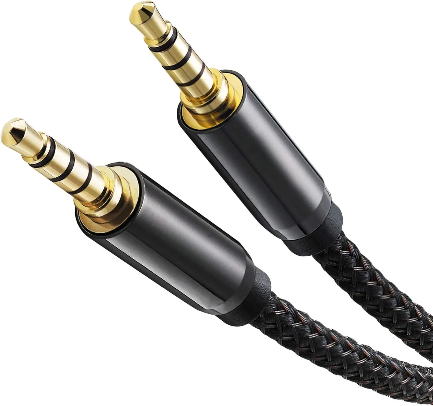3.5mm Jack Male to Male AUX Audio , TRRS 4 Poles for Headphones with Mic, Speakers - 4ft