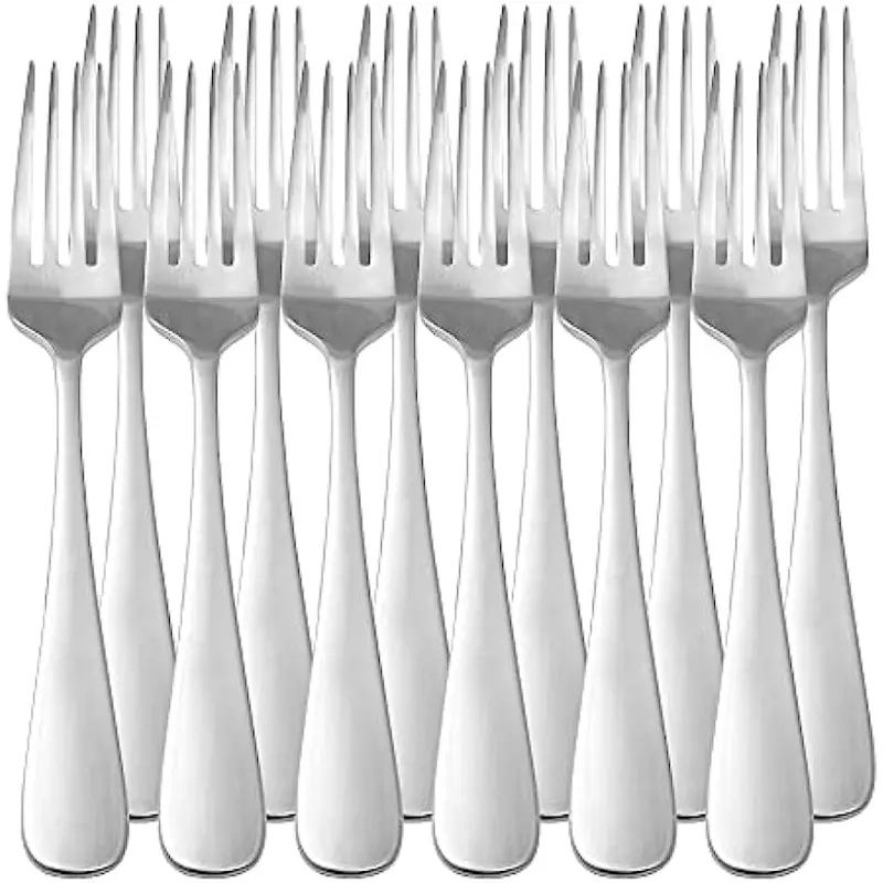 Heavy Duty Stainless Steel Cutlery Dinner Fork Set With Round Edge, Pack Of 12, Dishwasher Safe for restaurants Eid Al-Adha Mubarak