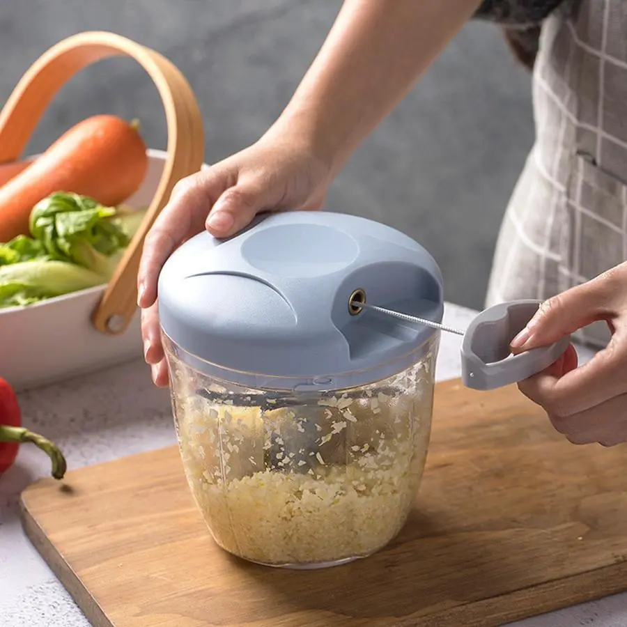 Manual Vegetable Chopper, 900ml Large Capacity Vegetable Food Chopper, Vegetable Grinder, Kitchen Choppers, Kitchen Gadgets for Home Use, Multifunctional Durable Chopper