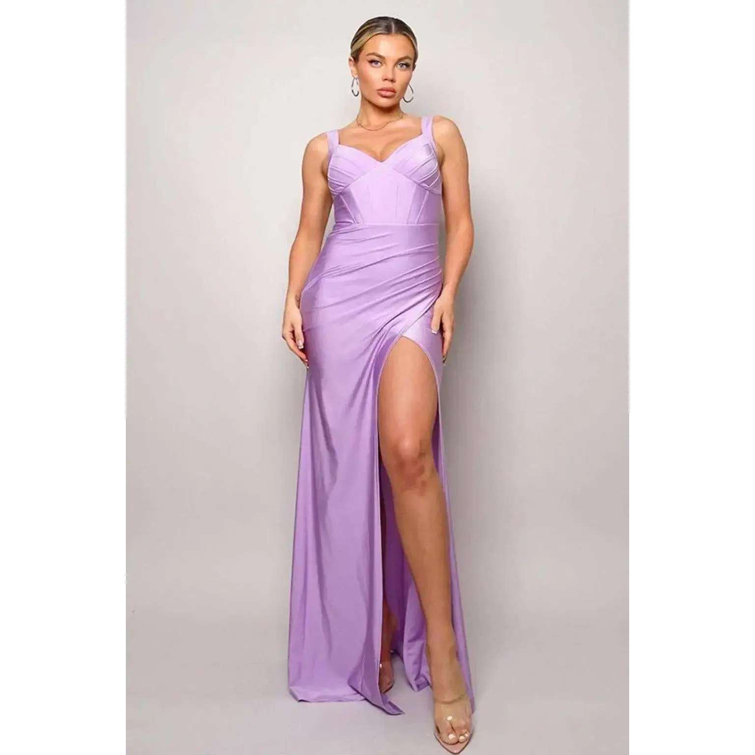 Daphne Wrapped Lavender Maxi Dress