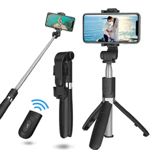 Portable Travel Selfie Stick Tripod, 3 in 1 Extendable Selfie Stick Phone Holder for smartphone Accessories Mobile