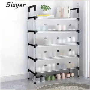 5-Tier Simple Shoe Rack,Assembly Simple Storage Rack,Aviod Dust Door,Multi-Functional Home Economical Space Saving,Shoe Cabinet
