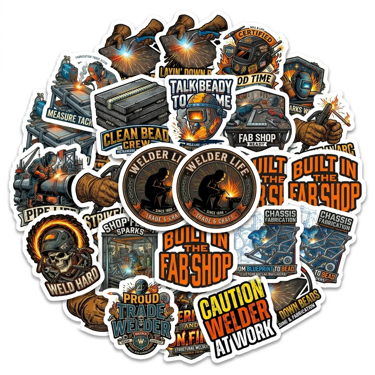 Welding Stickers Pack 20pcs High-Quality for Welding Enthusiasts and Professionals Ideal for DIY and Professional Use