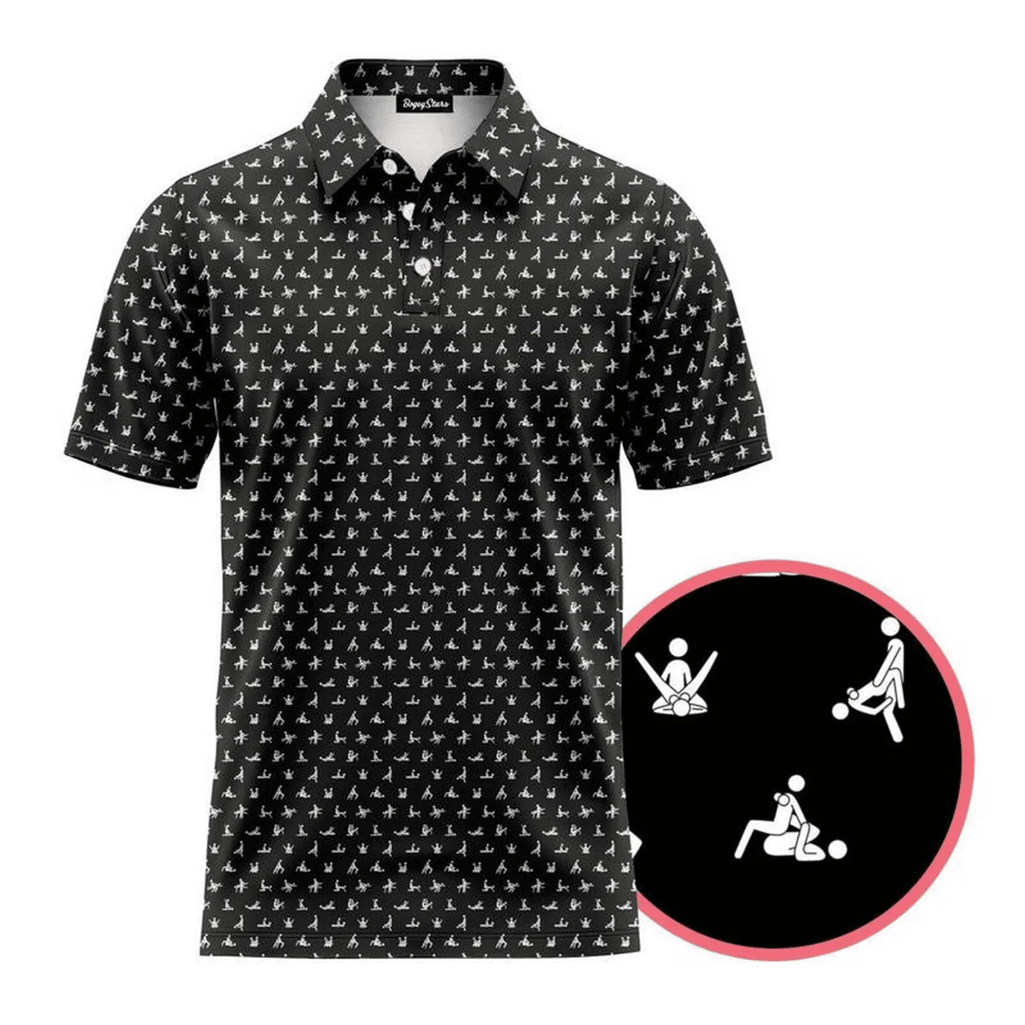 S.E.X Position Print Golf Polo Shirts For Men Short Sleeve Casual Golf Polo Shirt, Classic Fashion, Fits Every Occasion, Soft