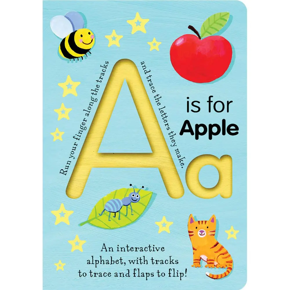 USED Book - A is for Apple: An Interactive Alphabet with Tracks to Trace and Flaps to Flip! by Tiger Tales (Board book) - english
