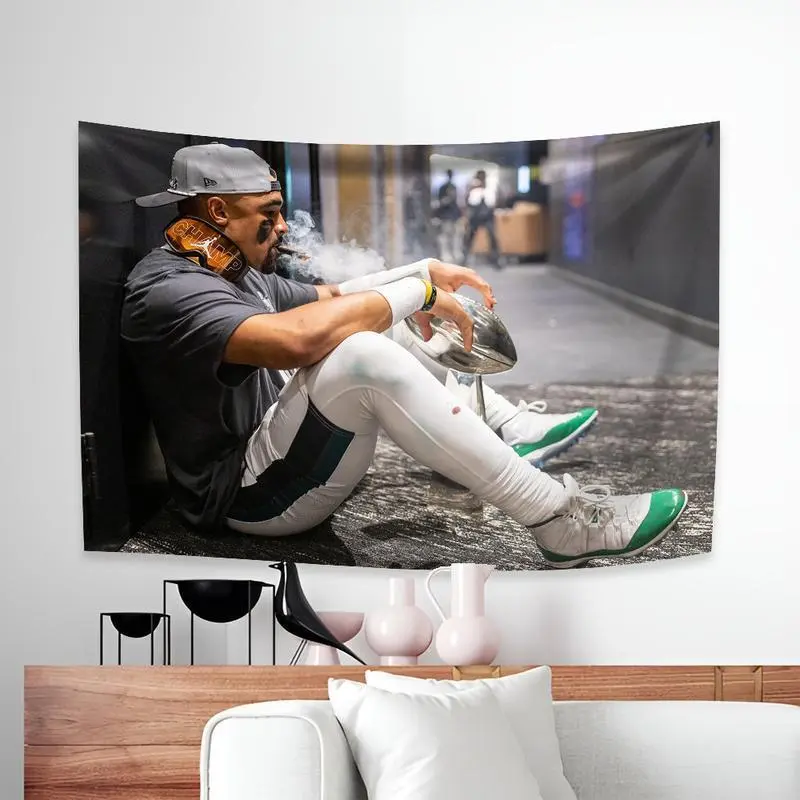 Jalen Hurts 2026 Double-Sided Decorative Tapestry - 30*40in, 80x60in Durable Wall Hanging, Home Decor for Room, Dormitory