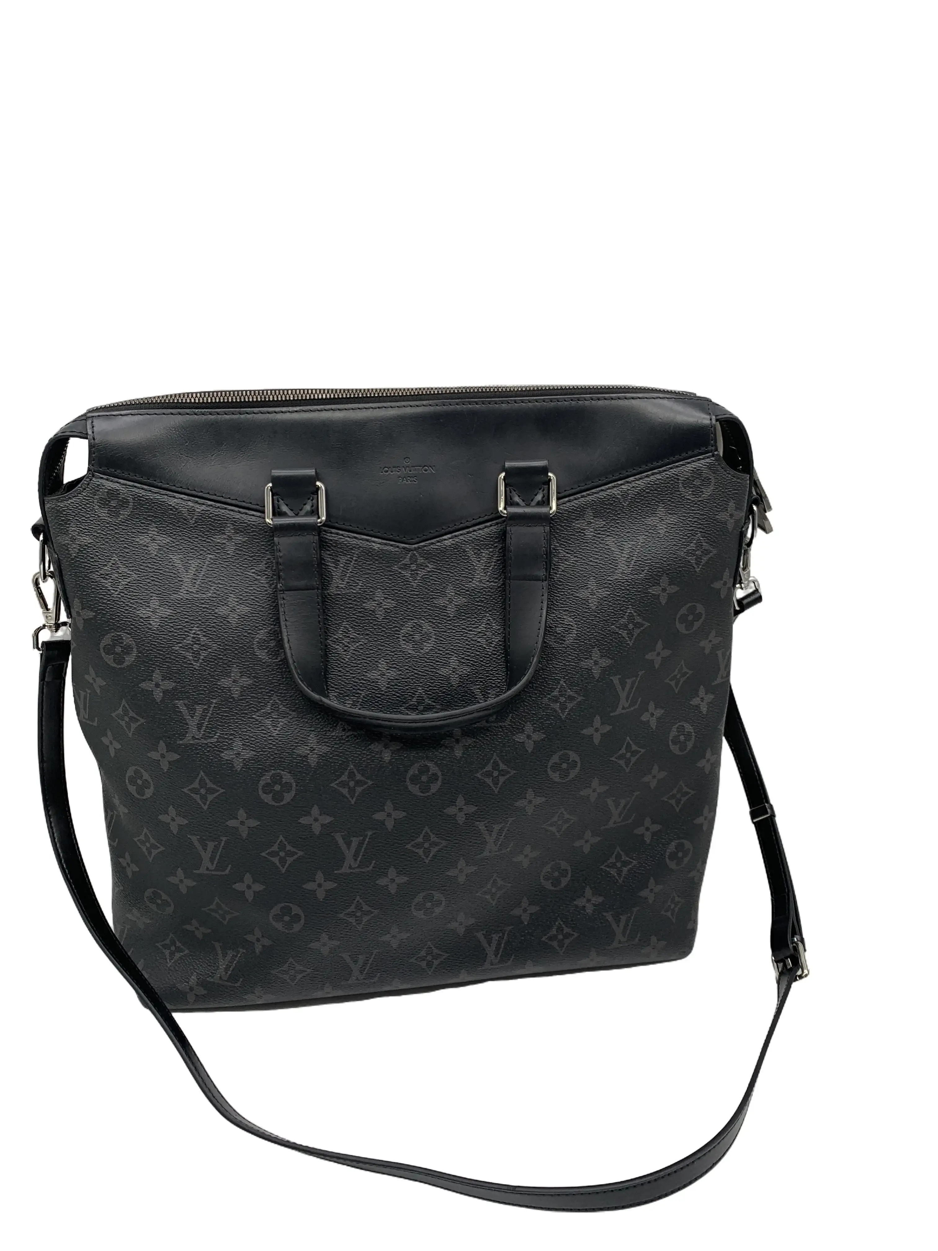 Pre-owned Louis Vuitton LV Black Monogram Canvas Briefcase Handbag/WJ07109817